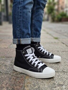 No Boundaries Black High Top Canvas Sneakers Mens Size 7.5
